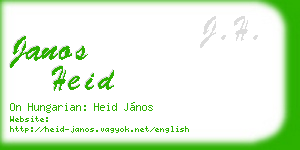 janos heid business card
